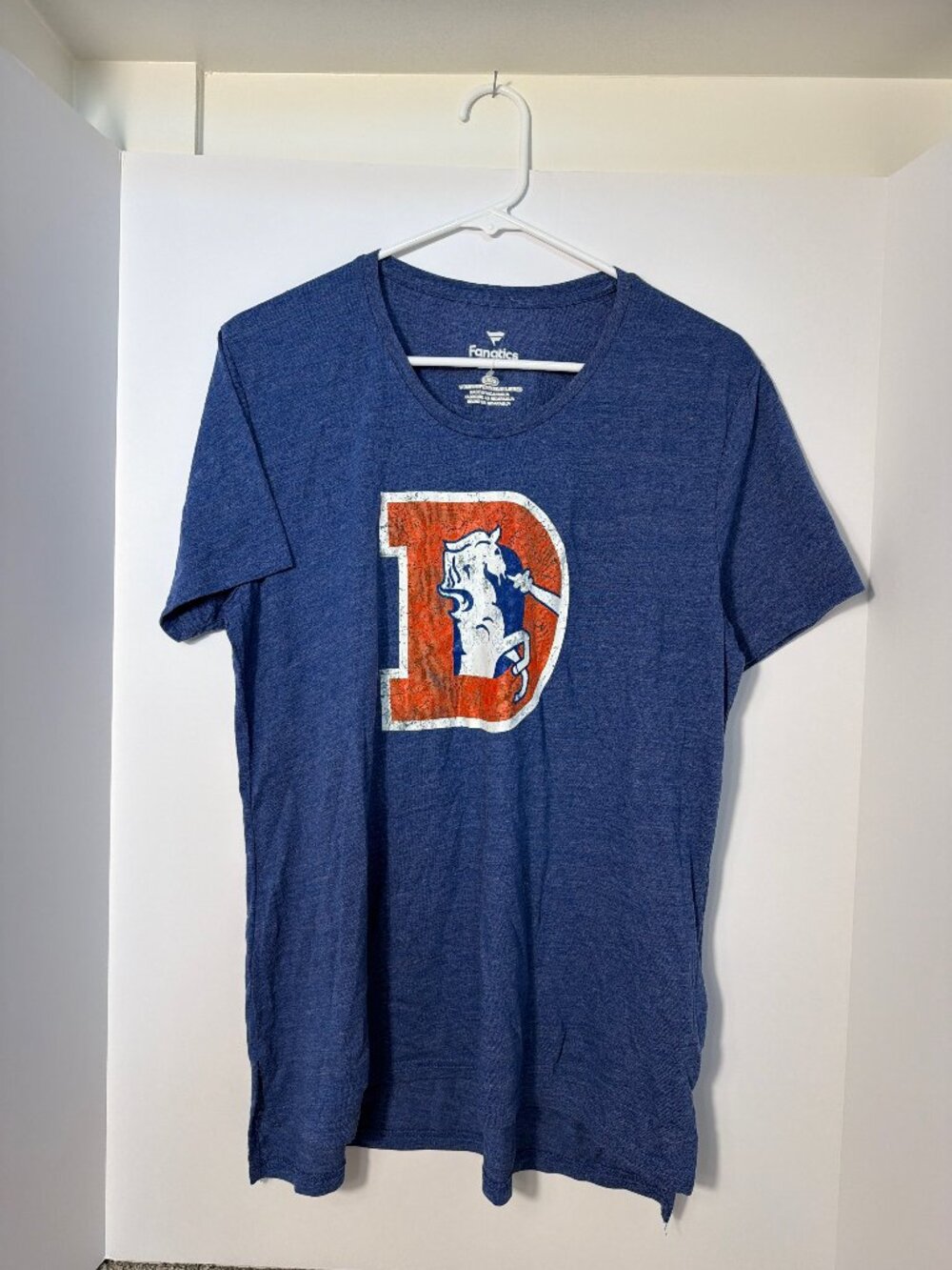 Fanatics Denver Broncos Womens Vintage Logo Heathered Blue T-shirt Large